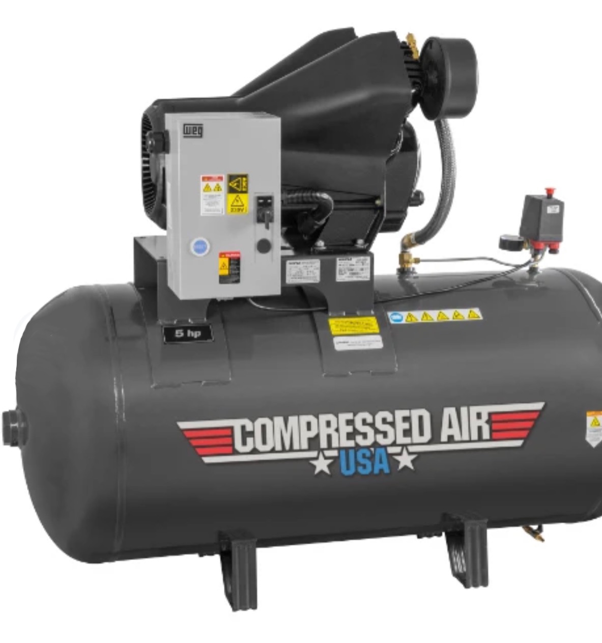 5HP Horizontal Reciprocating Air Compressor - 80 Gallon (XD5)