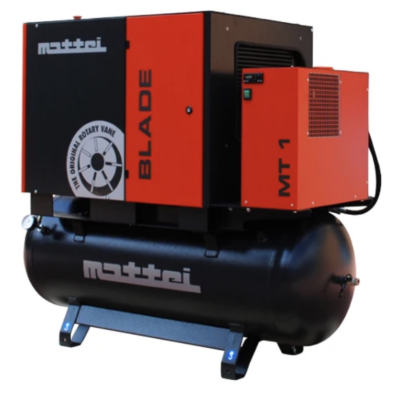 Mattei 5HP Rotary Vane Air Compressor w/ Integrated Air Dryer - 80/120 Gallon (BLADE 4 TM-SE)
