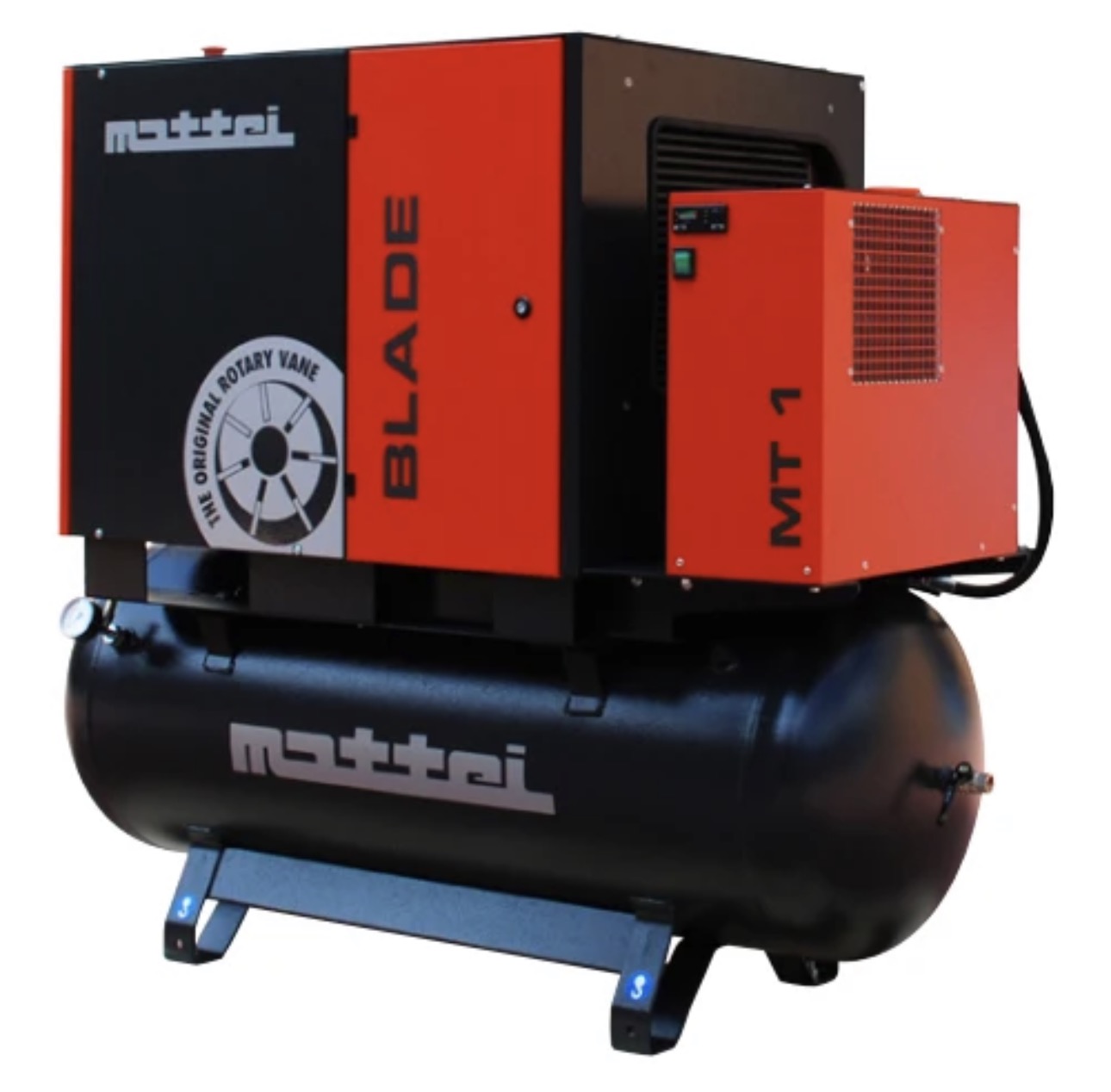 Mattei 7.5HP Rotary Vane Air Compressor w/ Integrated Air Dryer - 80/120 Gallon (BLADE 5 TM-SE)